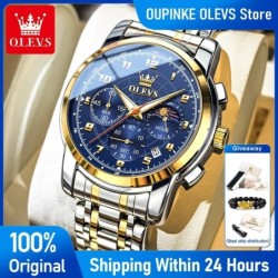 OLEVS Mens Watch Sports Multifunctional Moon Phase Quartz Wristwatch S