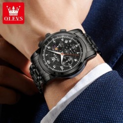 OLEVS Mens Watch Sports Multifunctional Moon Phase Quartz Wristwatch S