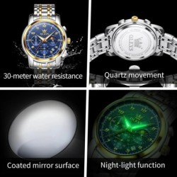 OLEVS Mens Watch Sports Multifunctional Moon Phase Quartz Wristwatch S