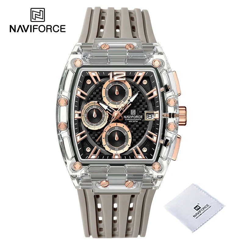 High Quality NAVIFORCE Watches for Man Silica Strap 50M Waterproof Spo