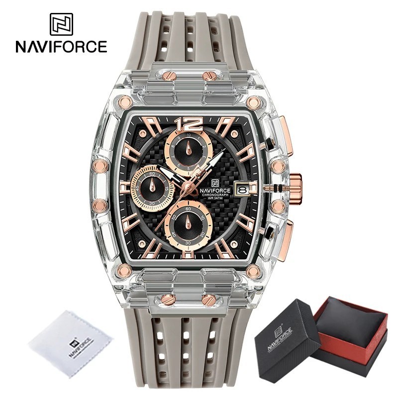 High Quality NAVIFORCE Watches for Man Silica Strap 50M Waterproof Spo