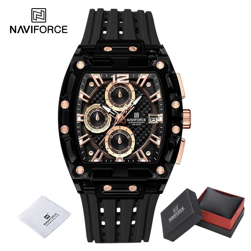 High Quality NAVIFORCE Watches for Man Silica Strap 50M Waterproof Spo