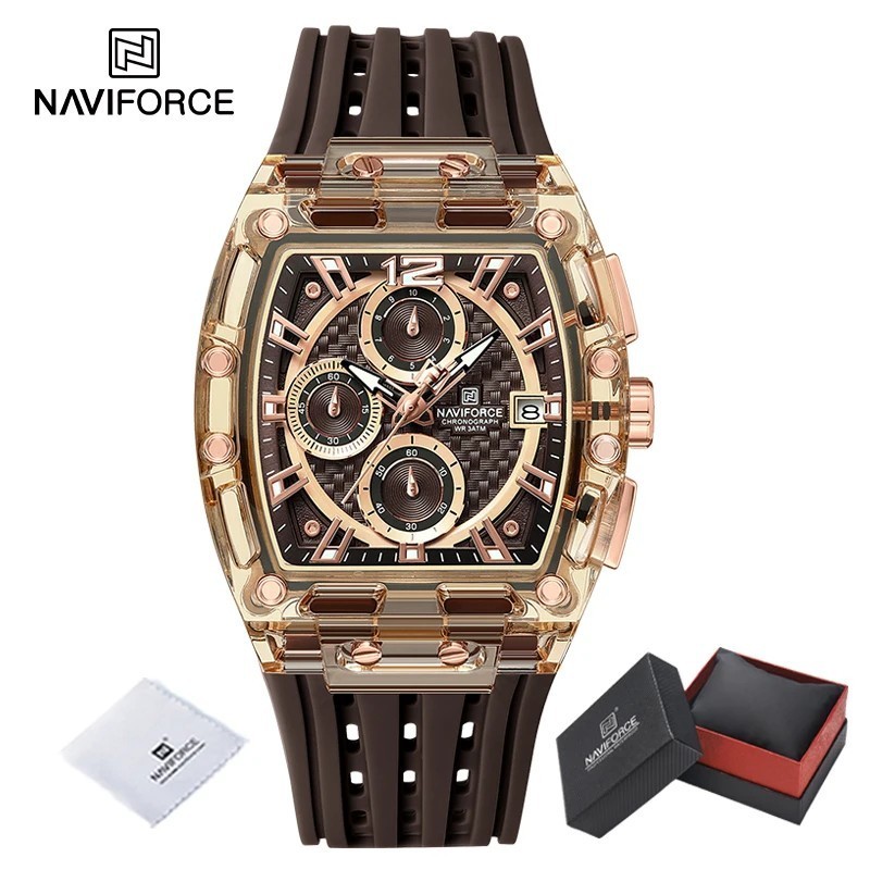 High Quality NAVIFORCE Watches for Man Silica Strap 50M Waterproof Spo