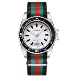 New fashionable men's nylon strap calendar watch, luxurious and simple
