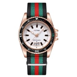 New fashionable men's nylon strap calendar watch, luxurious and simple