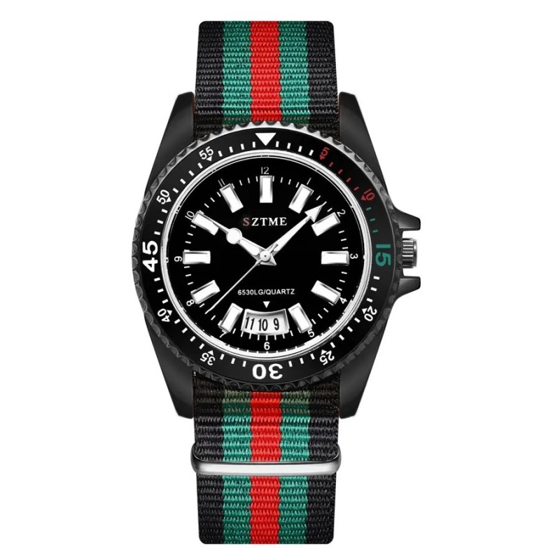 New fashionable men's nylon strap calendar watch, luxurious and simple