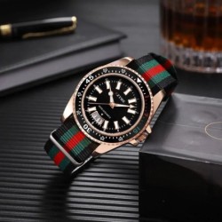 New fashionable men's nylon strap calendar watch, luxurious and simple