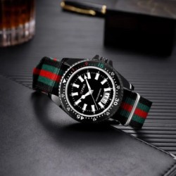 New fashionable men's nylon strap calendar watch, luxurious and simple