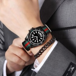 New fashionable men's nylon strap calendar watch, luxurious and simple
