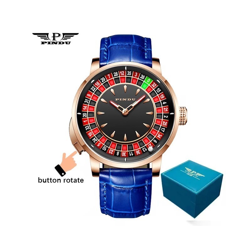 PINDU New Watches European Button Roulette Fun Game Sapphire Glass NH3