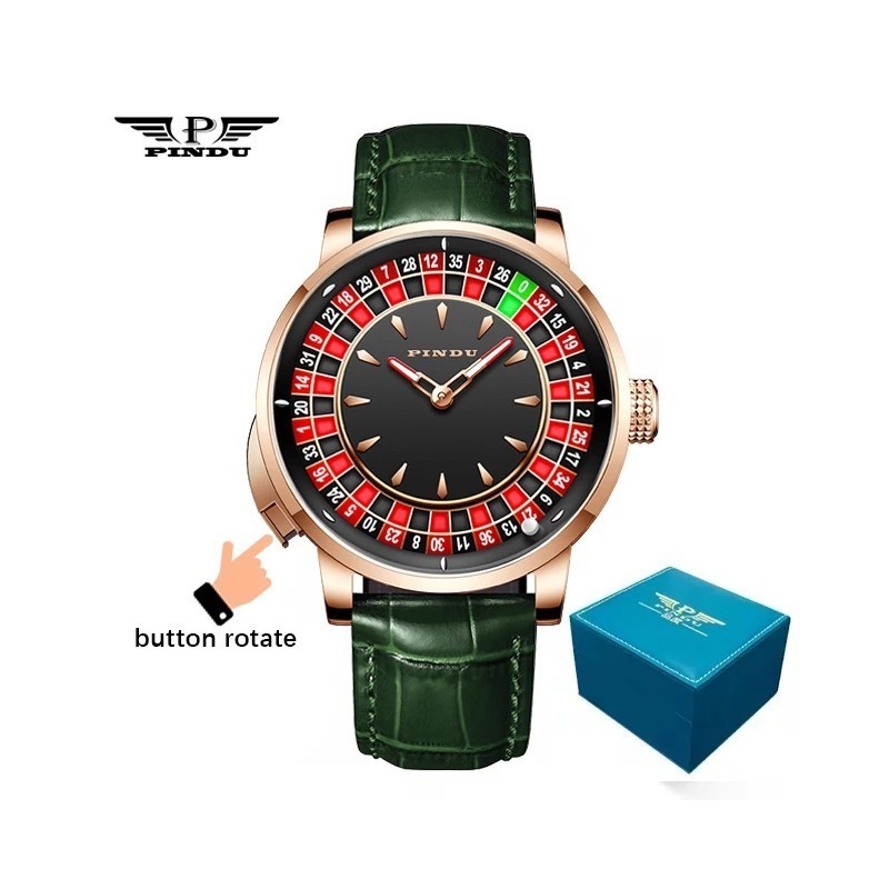 PINDU New Watches European Button Roulette Fun Game Sapphire Glass NH3