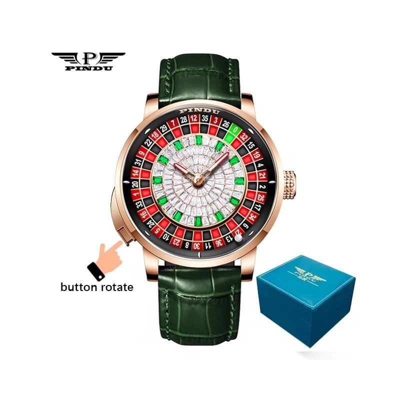 PINDU New Watches European Button Roulette Fun Game Sapphire Glass NH3