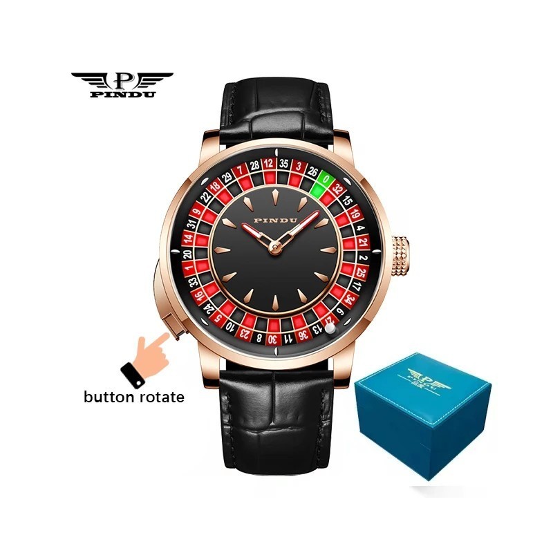 PINDU New Watches European Button Roulette Fun Game Sapphire Glass NH3