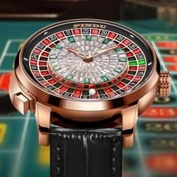 PINDU New Watches European Button Roulette Fun Game Sapphire Glass NH3