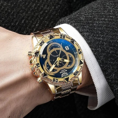 Luxury Men's Quartz Watch Classic Business Men Wristwatch Large Dial A