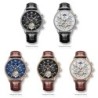 OLEVS 6658 Mens Watch Business Leather Strap Reloj Hollow out Mechanic