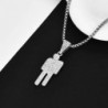 New Fashion Tilt Head Little Person Inlay Zircon Pendant Necklace for 