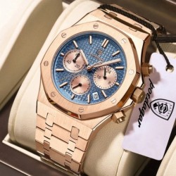 POEDAGAR Luxury Men's Watches Stainless Steel Date Chronograph Male Wa