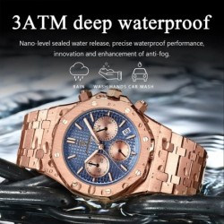 POEDAGAR Luxury Men's Watches Stainless Steel Date Chronograph Male Wa