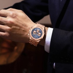 POEDAGAR Luxury Men's Watches Stainless Steel Date Chronograph Male Wa