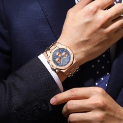 POEDAGAR Luxury Men's Watches Stainless Steel Date Chronograph Male Wa