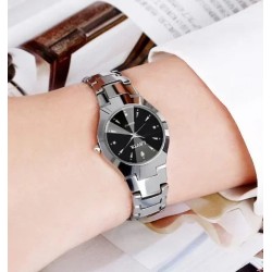 2pcs Couples Dial Cutting Quartz Watch Business Fashion Analog Calenda