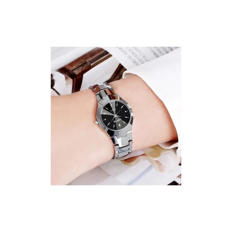 2pcs Couples Dial Cutting Quartz Watch Business Fashion Analog Calenda