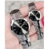 2pcs Couples Dial Cutting Quartz Watch Business Fashion Analog Calenda