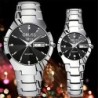 2pcs Couples Dial Cutting Quartz Watch Business Fashion Analog Calenda