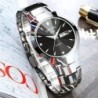 2pcs Couples Dial Cutting Quartz Watch Business Fashion Analog Calenda