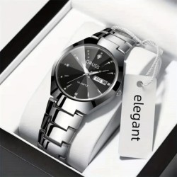 2pcs Couples Dial Cutting Quartz Watch Business Fashion Analog Calenda
