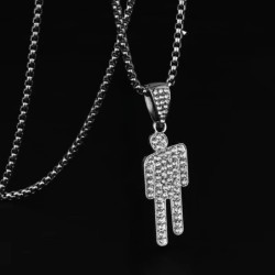 New Fashion Tilt Head Little Person Inlay Zircon Pendant Necklace for 