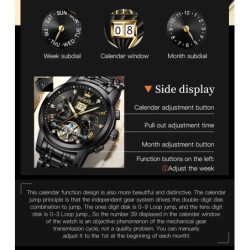 OLEVS Classic Men's Watches Tourbillon Multi-function Full Automatic M