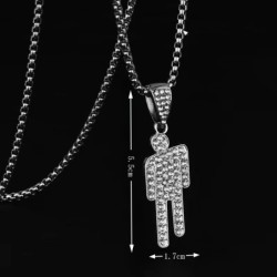 New Fashion Tilt Head Little Person Inlay Zircon Pendant Necklace for 