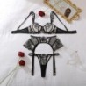 Ellolace Elegant Women's Lingerie Sets Sexy Floral Embroidery Ruffled 