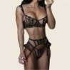 Ellolace Elegant Women's Lingerie Sets Sexy Floral Embroidery Ruffled 