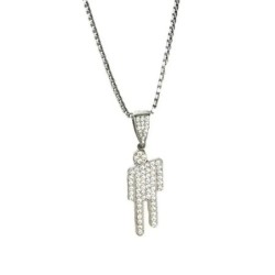 New Fashion Tilt Head Little Person Inlay Zircon Pendant Necklace for 