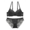 1 Set Elegant Lace Embroidery Breathable Fabric Lingerie Set Push-Up B