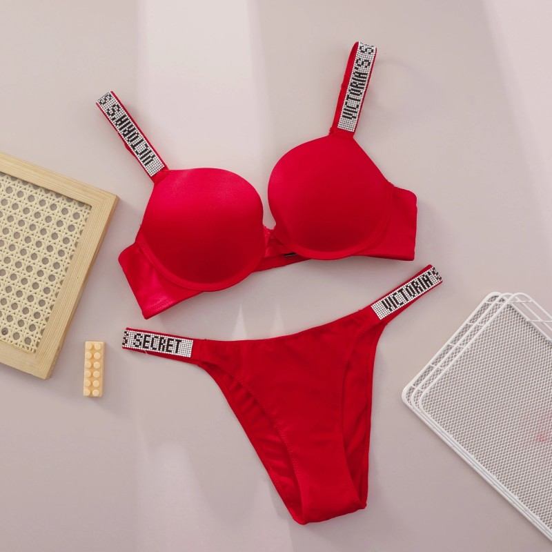 New V Lace Lingerie Set Bra and Brief Women's Sexy Bra and Panty Set C
