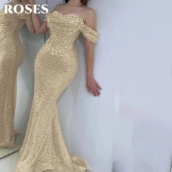 ROSES Pearl Gorgeous Prom Dress Sweetheart Off the Shoulder Hollow Pro