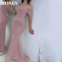 ROSES Pearl Gorgeous Prom Dress Sweetheart Off the Shoulder Hollow Pro