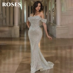 ROSES Pearl Gorgeous Prom Dress Sweetheart Off the Shoulder Hollow Pro