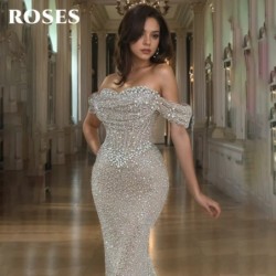 ROSES Pearl Gorgeous Prom Dress Sweetheart Off the Shoulder Hollow Pro