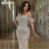 ROSES Pearl Gorgeous Prom Dress Sweetheart Off the Shoulder Hollow Pro