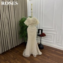 ROSES Pearl Gorgeous Prom Dress Sweetheart Off the Shoulder Hollow Pro