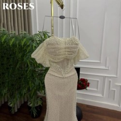 ROSES Pearl Gorgeous Prom Dress Sweetheart Off the Shoulder Hollow Pro