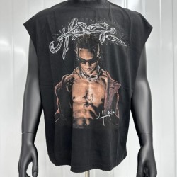 2026 New Cactus Jack Men's American Streetwear Print Tank Top Loose Fi