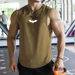 Men's Gym Tank Top Fitness Training Clothing Bat Print Quick-drying Bo