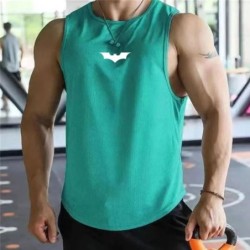Men's Gym Tank Top Fitness Training Clothing Bat Print Quick-drying Bo