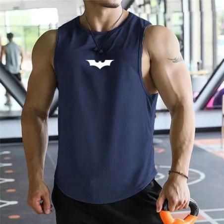 Men's Gym Tank Top Fitness Training Clothing Bat Print Quick-drying Bo